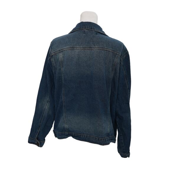 Suzanne Betro Vintage Wash Button Down Denim‎ Jean Jacket plus sz 3X - Picture 2 of 6